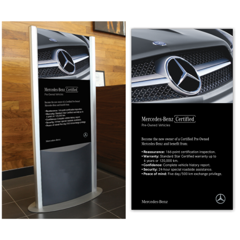 Mercedes-Benz Certified Dual Sided Poster with Pedestal Stand