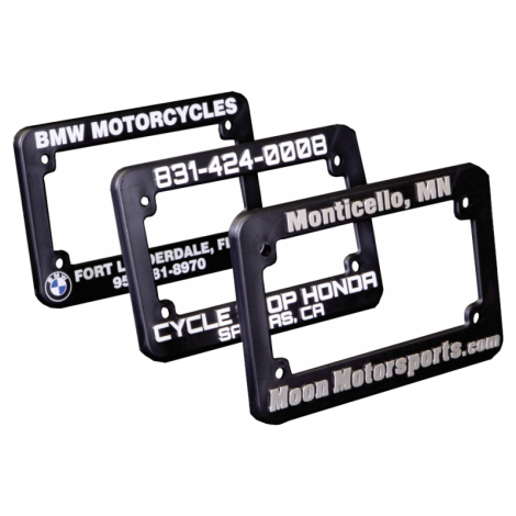 Raised Print Motorcycle Plate Frames