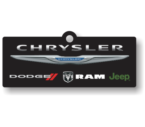 OEM Style Air Fresheners with Custom Imprint - Chrysler Dodge Jeep RAM (4.58" x 1.92")