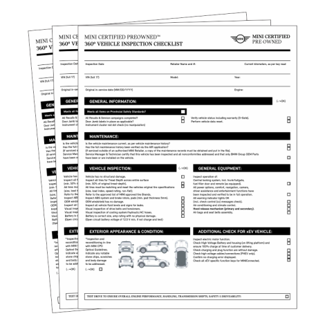 Mini CPO Checklists