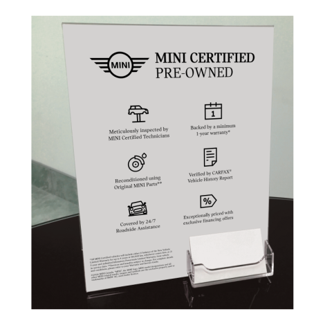 MINI CPO Desktop Display with Business Card Holder