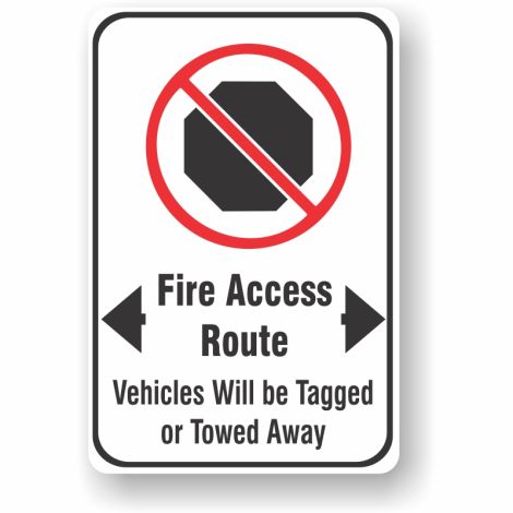 Fire Access Route - Metal Parking Sign