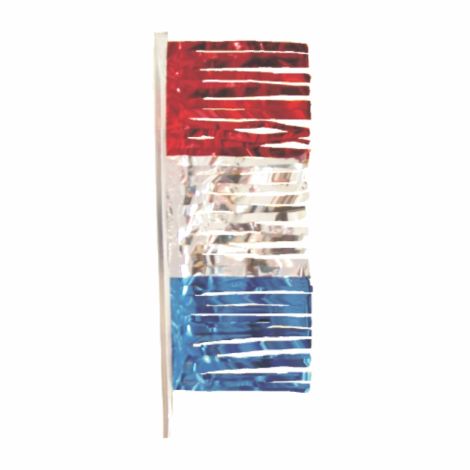 Red, Blue and Silver Metallic Antenna Fringe