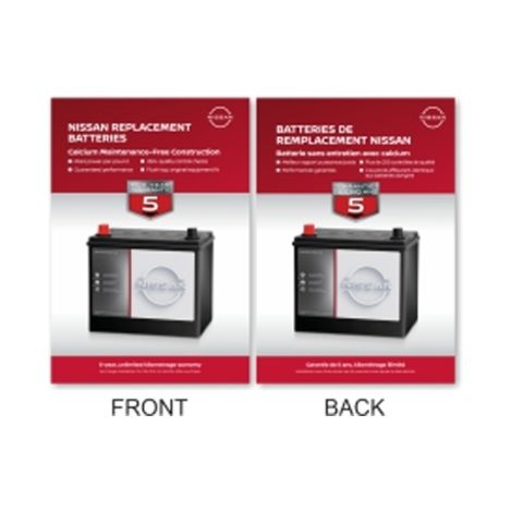 Nissan Service Lane Tent Card - Replacement Batteries