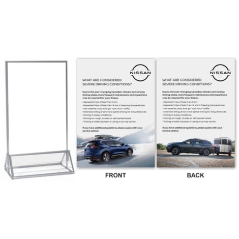 Nissan Severe Driving Tent Card Acrylic Display with Insert