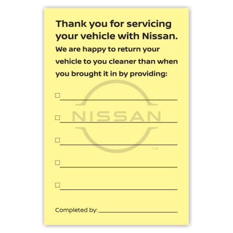 Nissan Service Post-It Note Pad