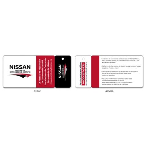 Carte d'assistance routière du réseau de réparation de carrosserie de Nissan