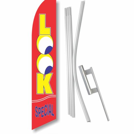 Swooper Flag - 'Look Special' with Ground Spike Kit