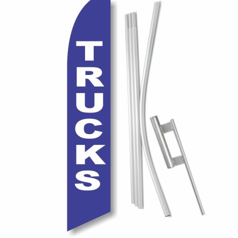 Swooper Flag with Ground Spike - Trucks (blue)