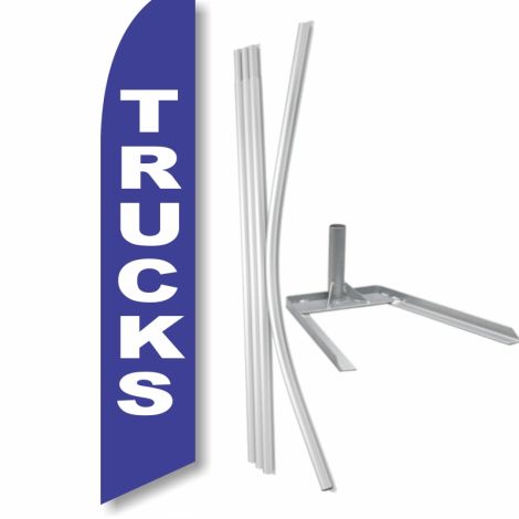 Swooper Flag with Tire Base - Trucks (blue)