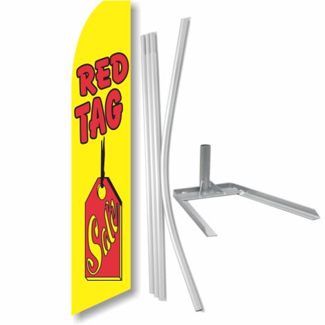 Swooper Flag with Tire Base (Red Tag)