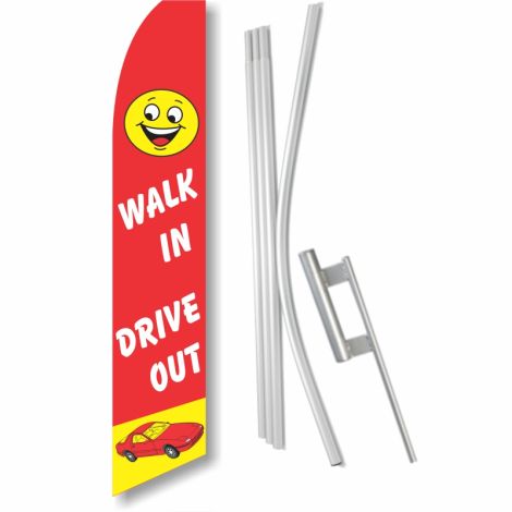 Swooper Flag with Ground Spike Kit (Walk In Drive Out)