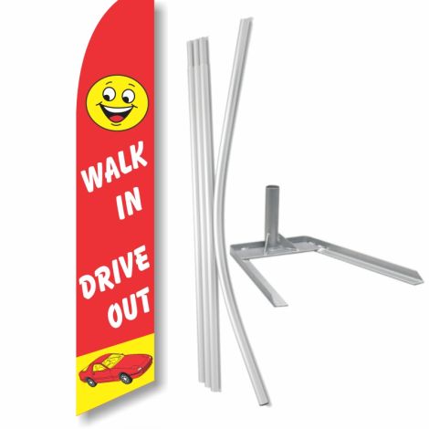 Swooper Flag with Tire Base (Walk In Drive Out)