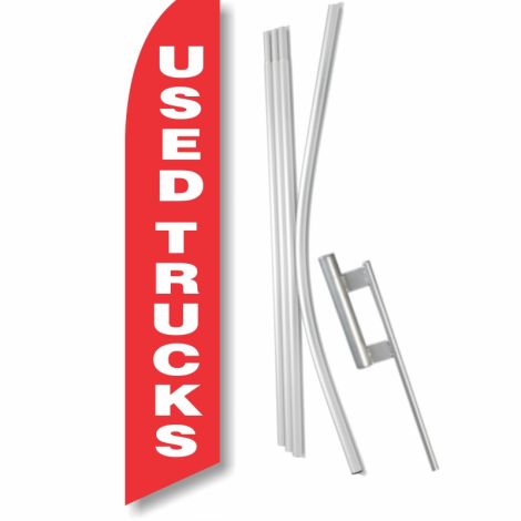 Swooper Flag with Ground Spike - Used Trucks (Red)