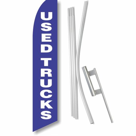 Swooper Flag with Ground Spike - Used Trucks (blue)
