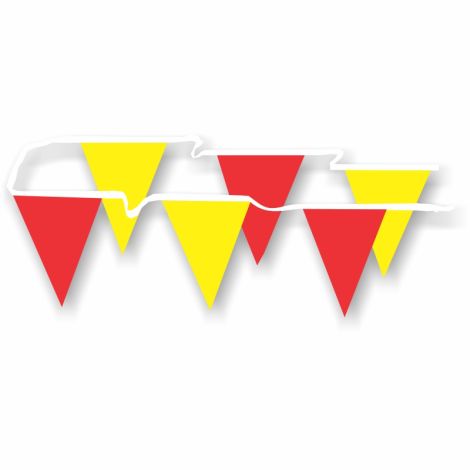 Poly Plastic Pennants - Red/Yellow