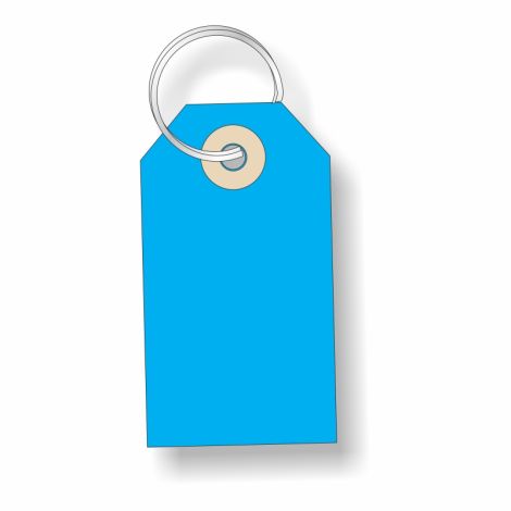 Paper Key Tag with Ring - Blue