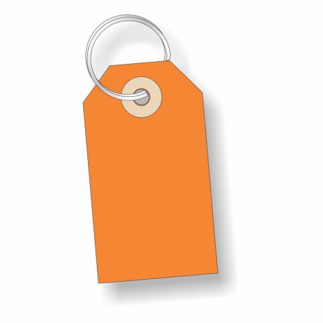 Paper Key Tag with Ring - Orange