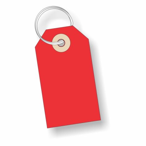 Paper Key Tag with Ring - Red