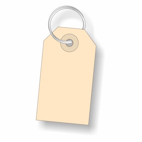 Paper Key Tag with Ring - Tan