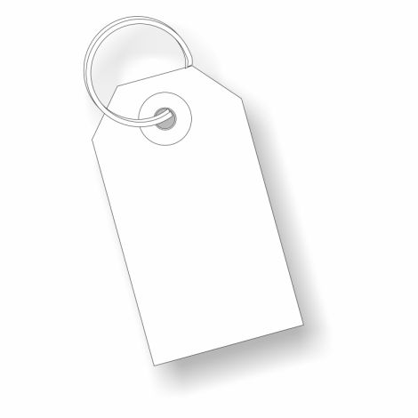 Paper Key Tag with Ring - White