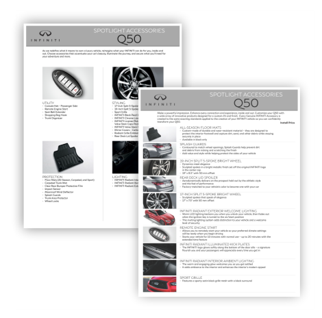 Q50 - Spotlight Accessory Sheets