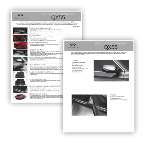 QX55 - Spotlight Accessory Sheets