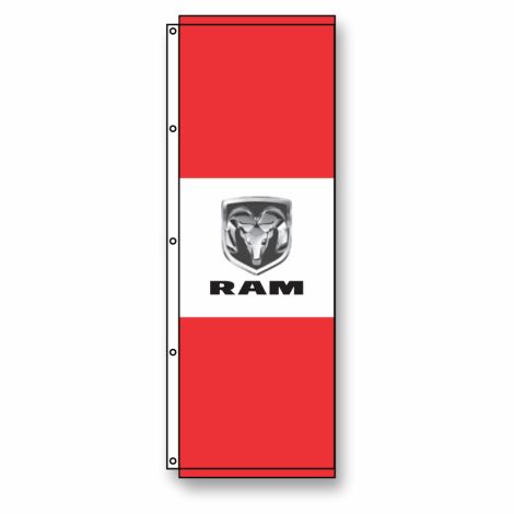 Tri-Panel Dealership Flag - RAM (3.5' x 10')