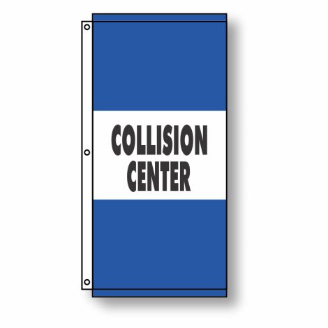 Collision Center Flag Blue 3.5' x 7'