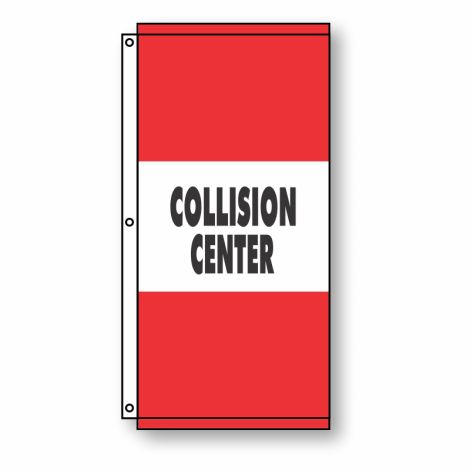 Collision Center Flag Red 3.5' x 7'