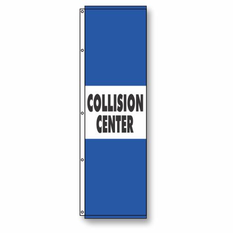 Collision Center Flag Blue 4 1/2' x 14'