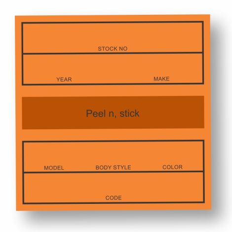 Plastic Stock Cards - Orange
