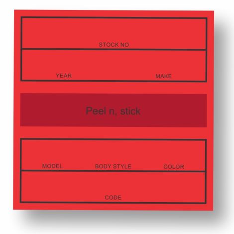 Plastic Stock Cards - Red