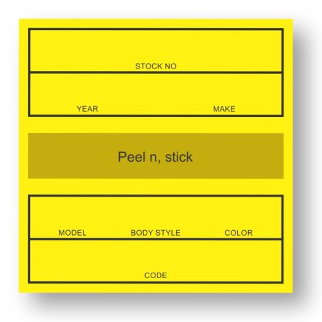 Plastic Stock Cards - Yellow