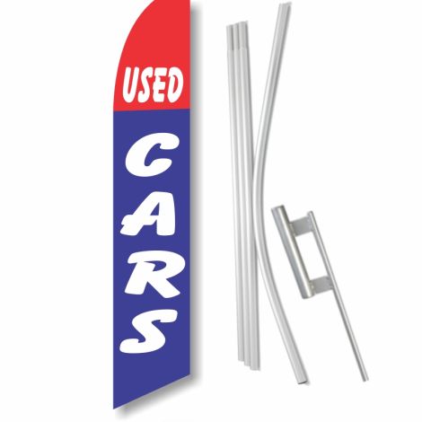 Swooper Flag - 'Used Cars' with Ground Spike Kit