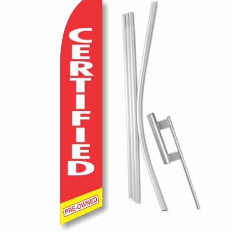 Swooper Flag - 'Certified Pre-Owned' with Ground Spike Kit