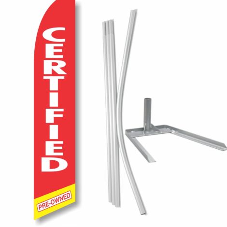 Swooper Flag - 'Certified Pre-Owned' with Under Tire Base Kit