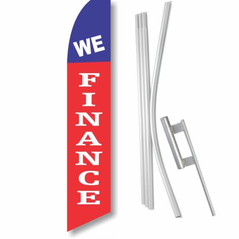 Swooper Flag - 'We Finance' with Ground Spike Kit