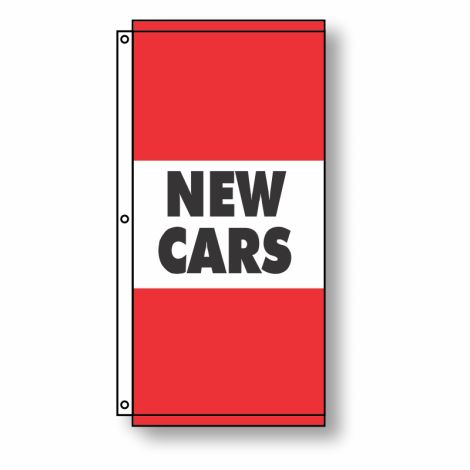 New Cars Flag Red 3.5' x 7'