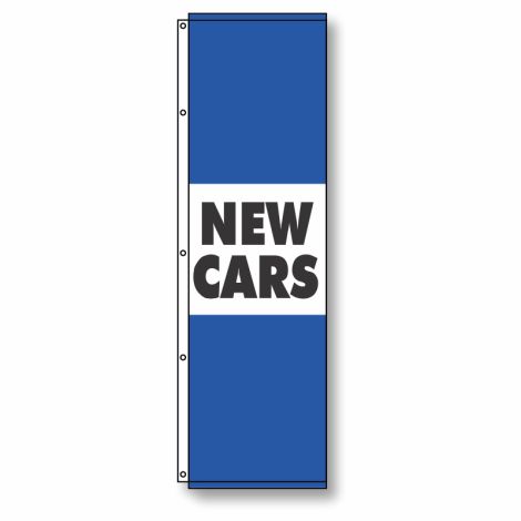 New Cars Flag Blue 4 1/2' x 14'