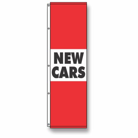 New Cars Flag Red 4 1/2' x 14' 