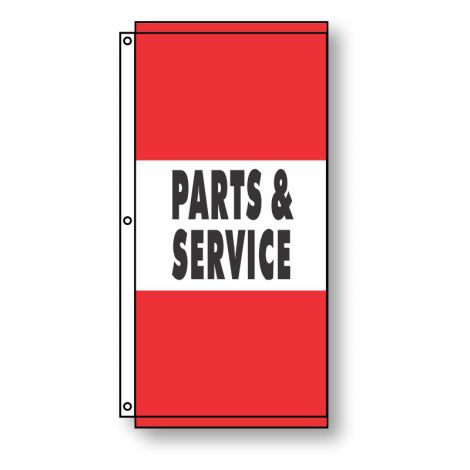 Parts & Service Flag Red 3.5' x 7'