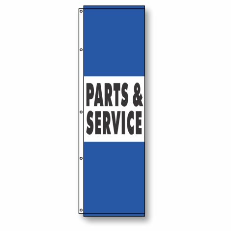 Parts & Service Flag Blue 4.5' x 14' 