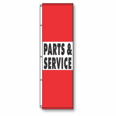 Parts & Service Flag Red 4.5' x 14'