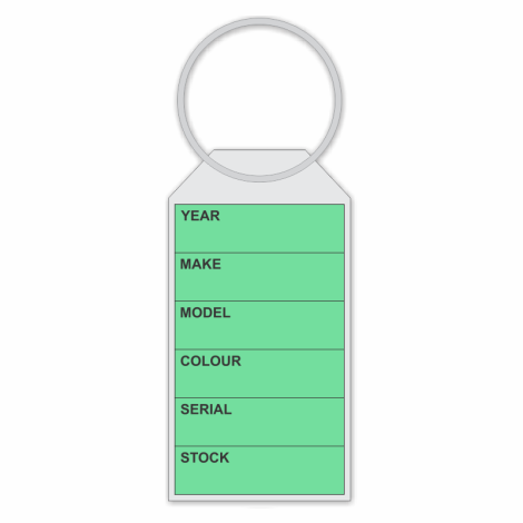 Custom Soft Clear Plastic Key Fob with Paper Insert  - Green