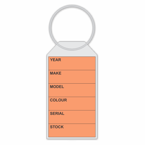 Custom Soft Clear Plastic Key Fob with Paper Insert  - Orange
