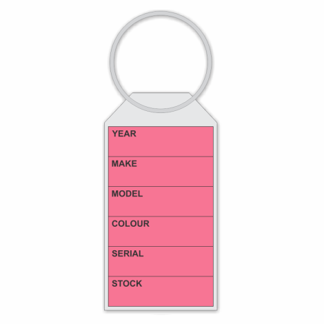 Custom Soft Clear Plastic Key Fob with Paper Insert  - Pink