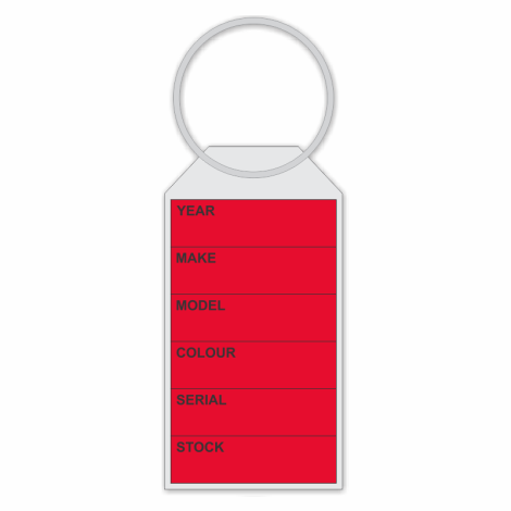 Custom Soft Clear Plastic Key Fob with Paper Insert  - Red