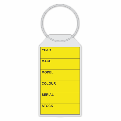 Custom Soft Clear Plastic Key Fob with Paper Insert  - Yellow