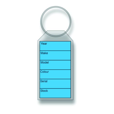 Soft Clear Plastic Key Fob with Paper Insert - Blue
